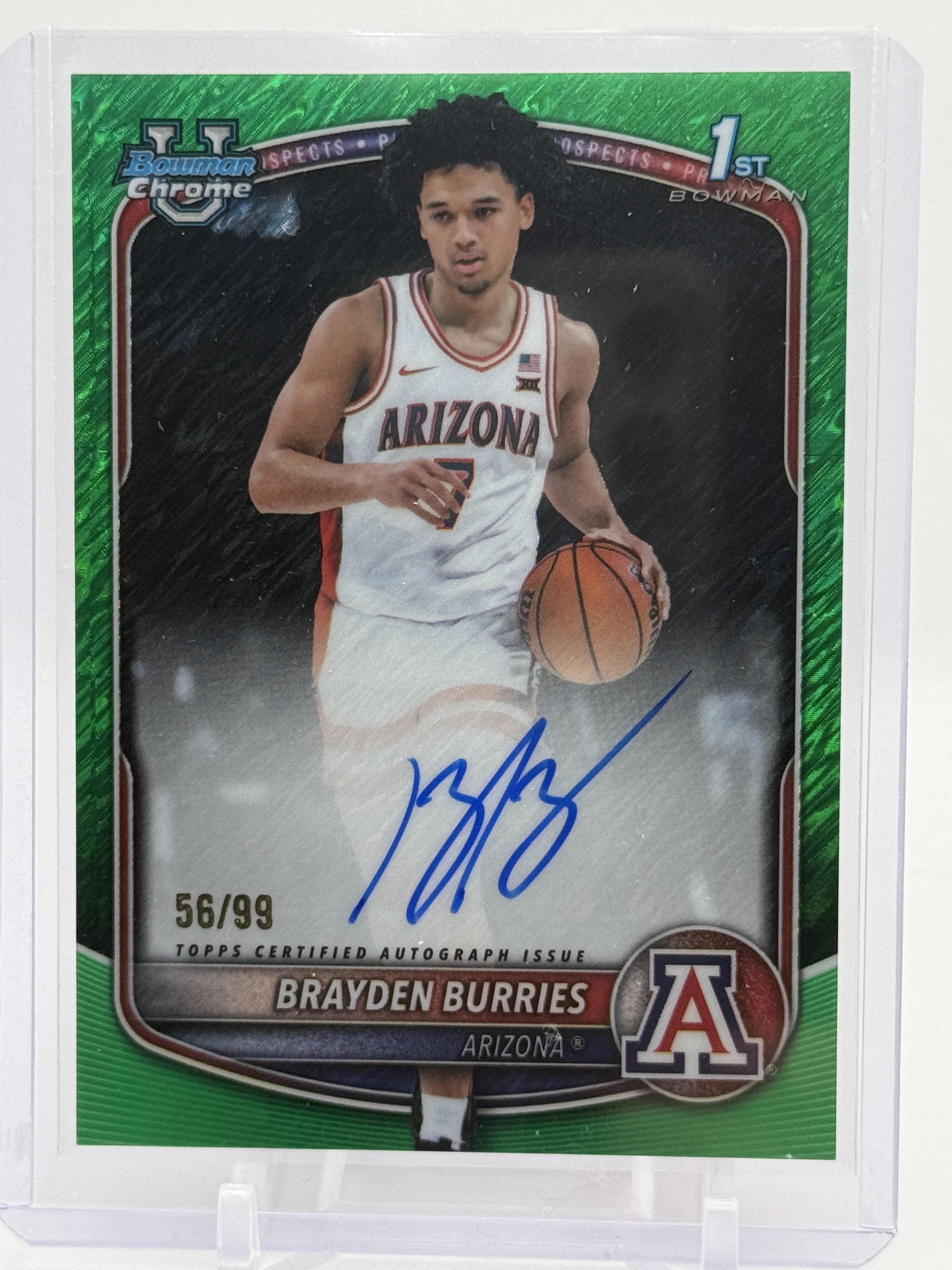 2025-26 Bowman #CPA-BB Brayden Burries Chrome Prospect Autographs Green /99