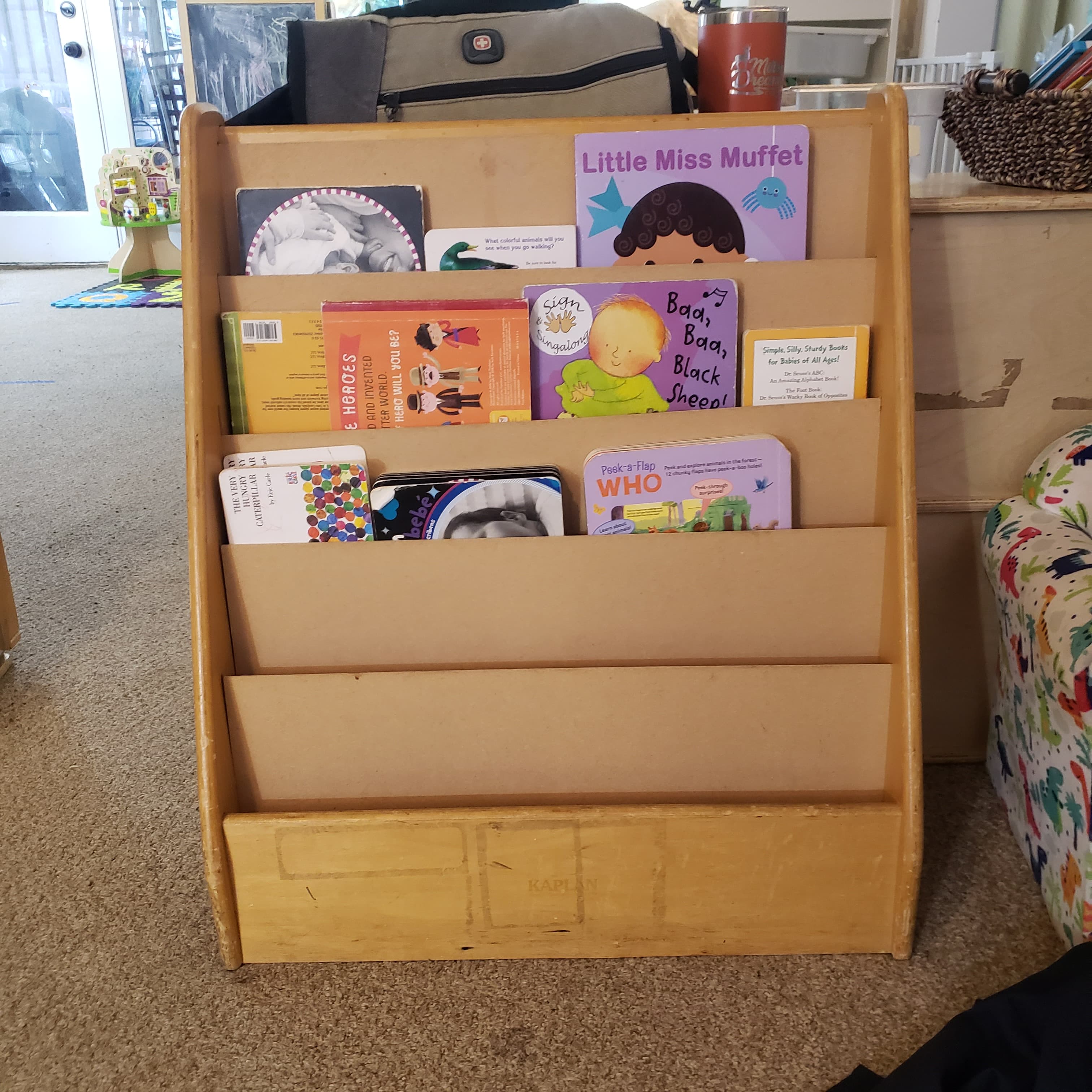 Kaplan Wooden Toddler Book Rack with Four Tiers