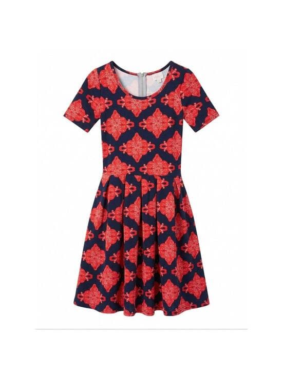 LULAROE Amelia Knee Length Dress Pleated Pockets