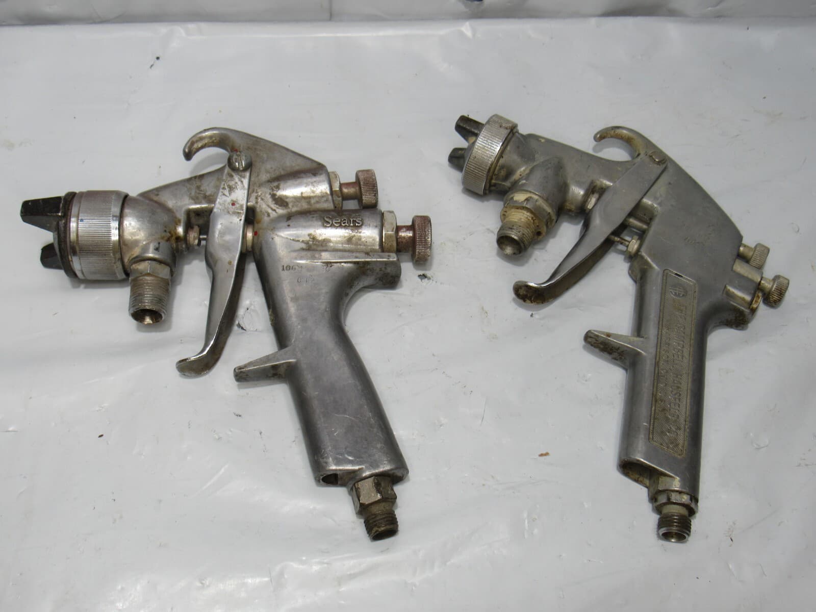 (2) Vintage Automotive Spray Paint Sprayer Guns Sears Campbell Hausfeld (R36J)