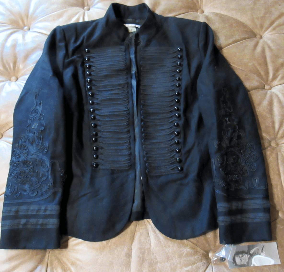 Peter Nygard Military-Style w/ Soutache Lace Trim Jacket Black WOMEN'S SZ 16 J2K