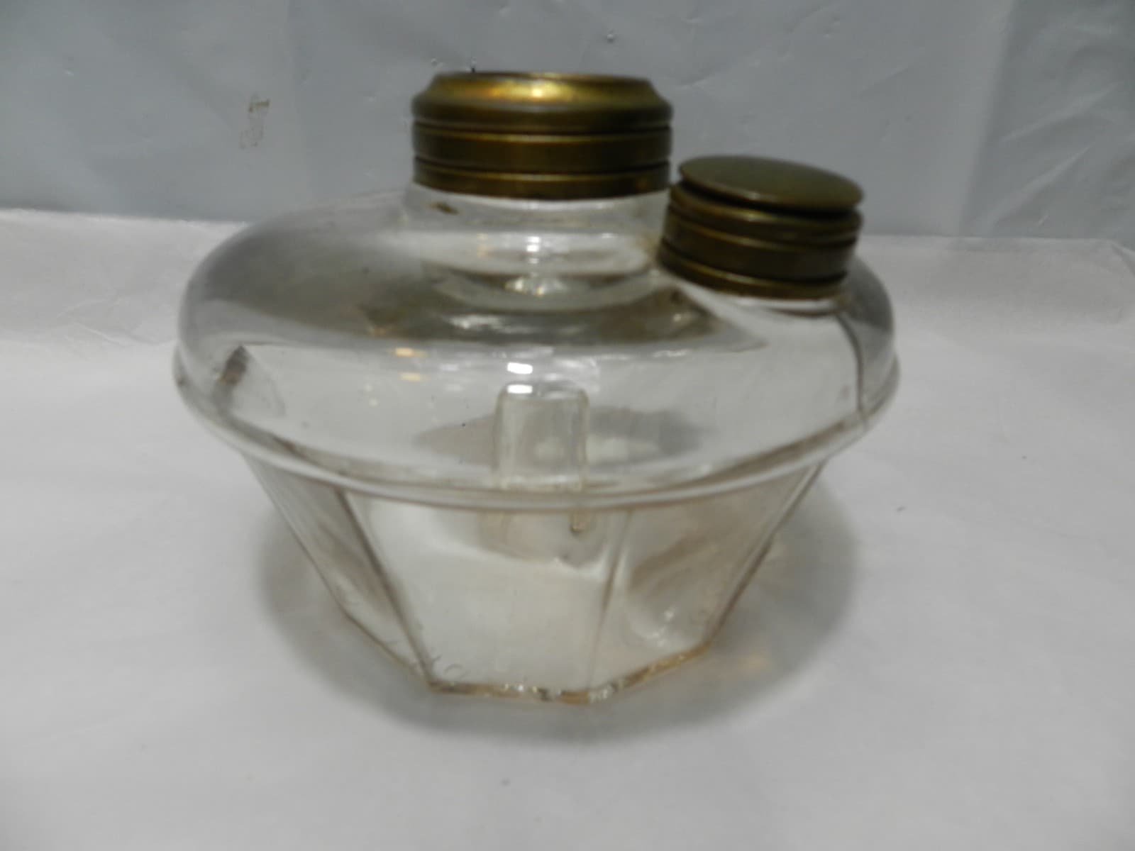 Antique Orpens Pat. July 29 1862 Oil Lamp Clear Glass Reservior (B6S)