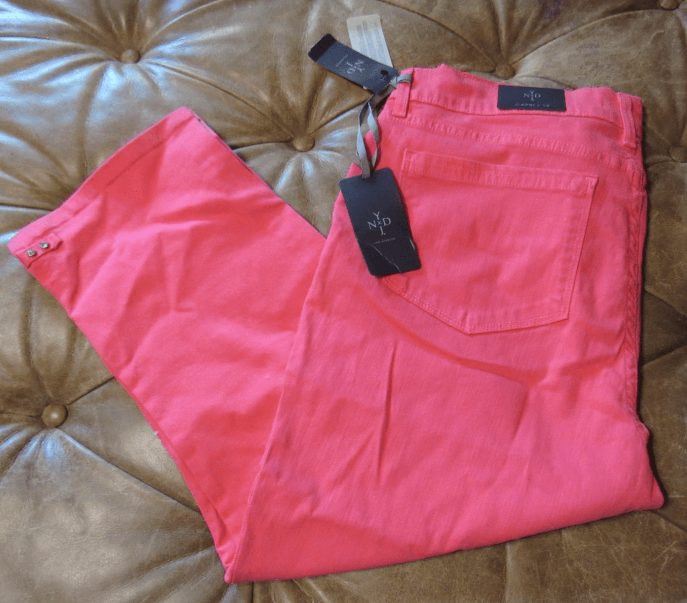 NWT NYDJ Ankle Hibiscus / Pink Slimming Fit Womens Size 12 (I99K)