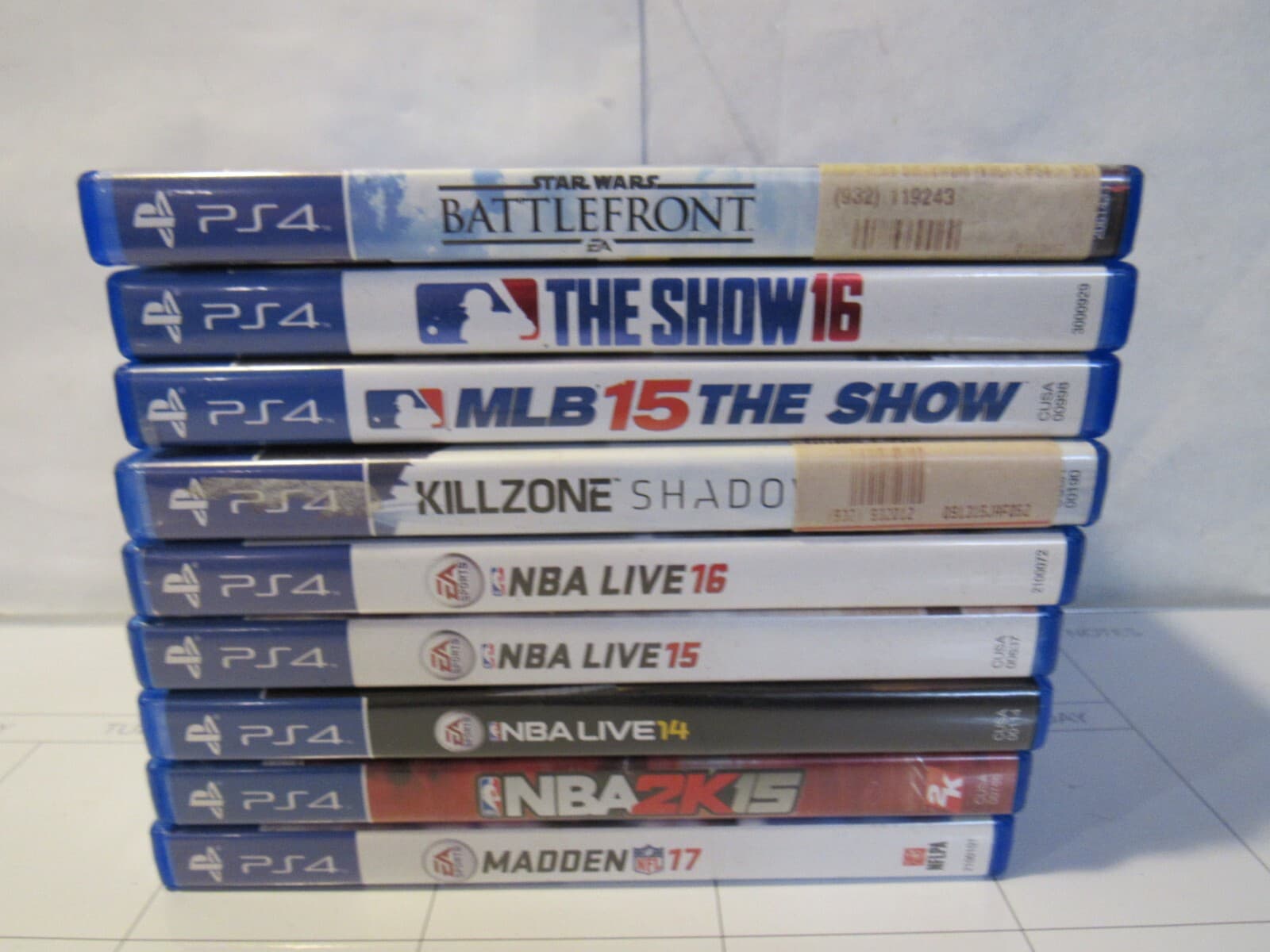 PS4 Games Lot 9 Games Madden NFL 17, NBA 14 2k15 Live 15 16 MLB 15 16 B97
