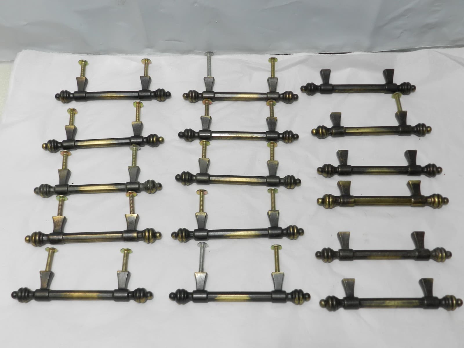 16 Vintage Brass Cabinet Drawer Door Cabinet Pull Handles Antique Gold (B11S)