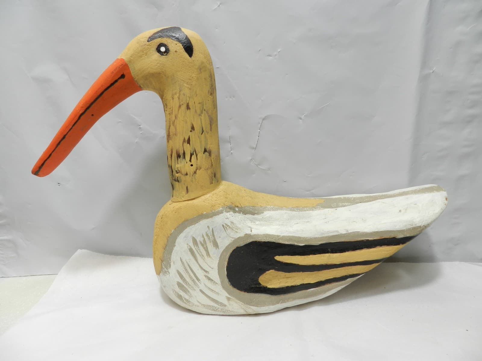 14 Inch Handcarved & Handpainted Wooden Shorebird Likely A Sandpiper B12s