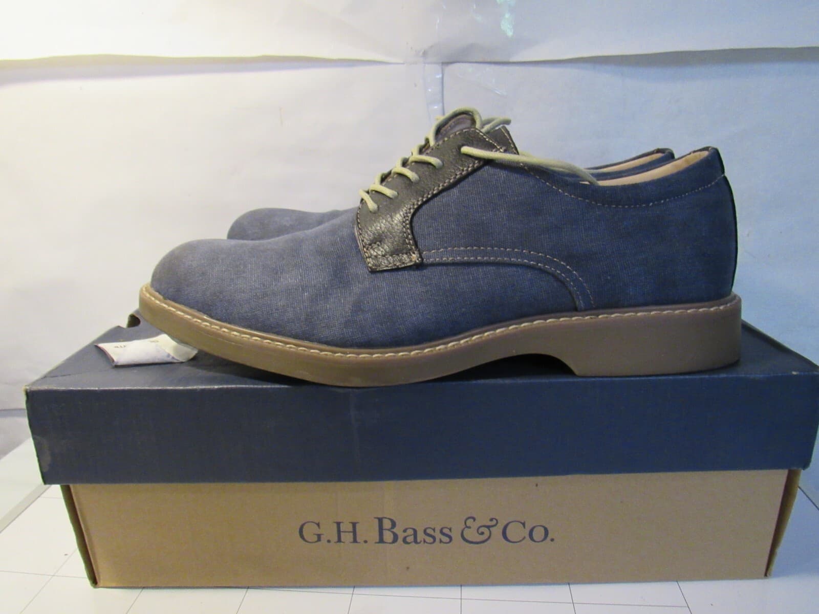 G.H. Bass & Co. Mens Size 9 M Dress Oxfords Denim And Leather C3M