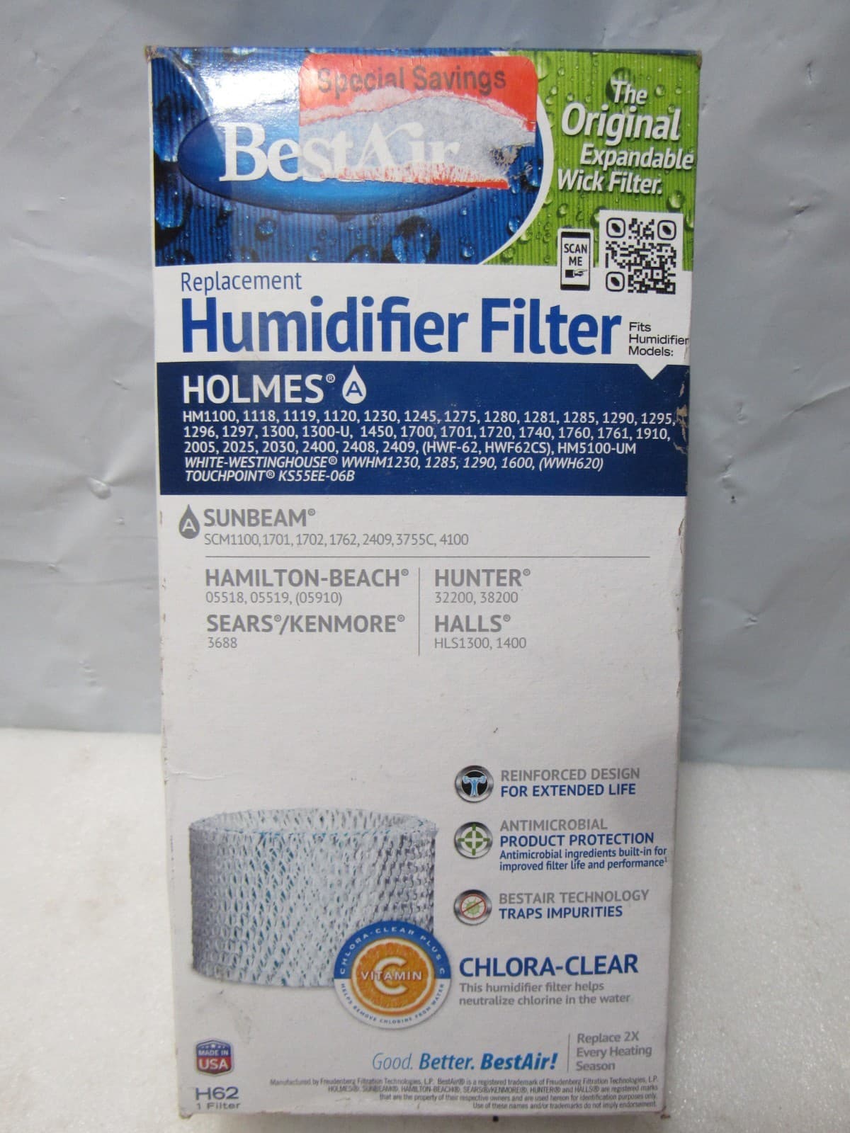 Best Air H62 Replacement Humidifier Filter (J13J)