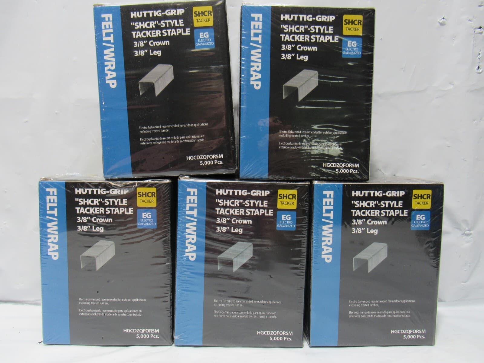 Galvanized SHCR STYLE Tacker Staples 3/8" Crown 3/8" Leg Felt 25000 Staples R41J