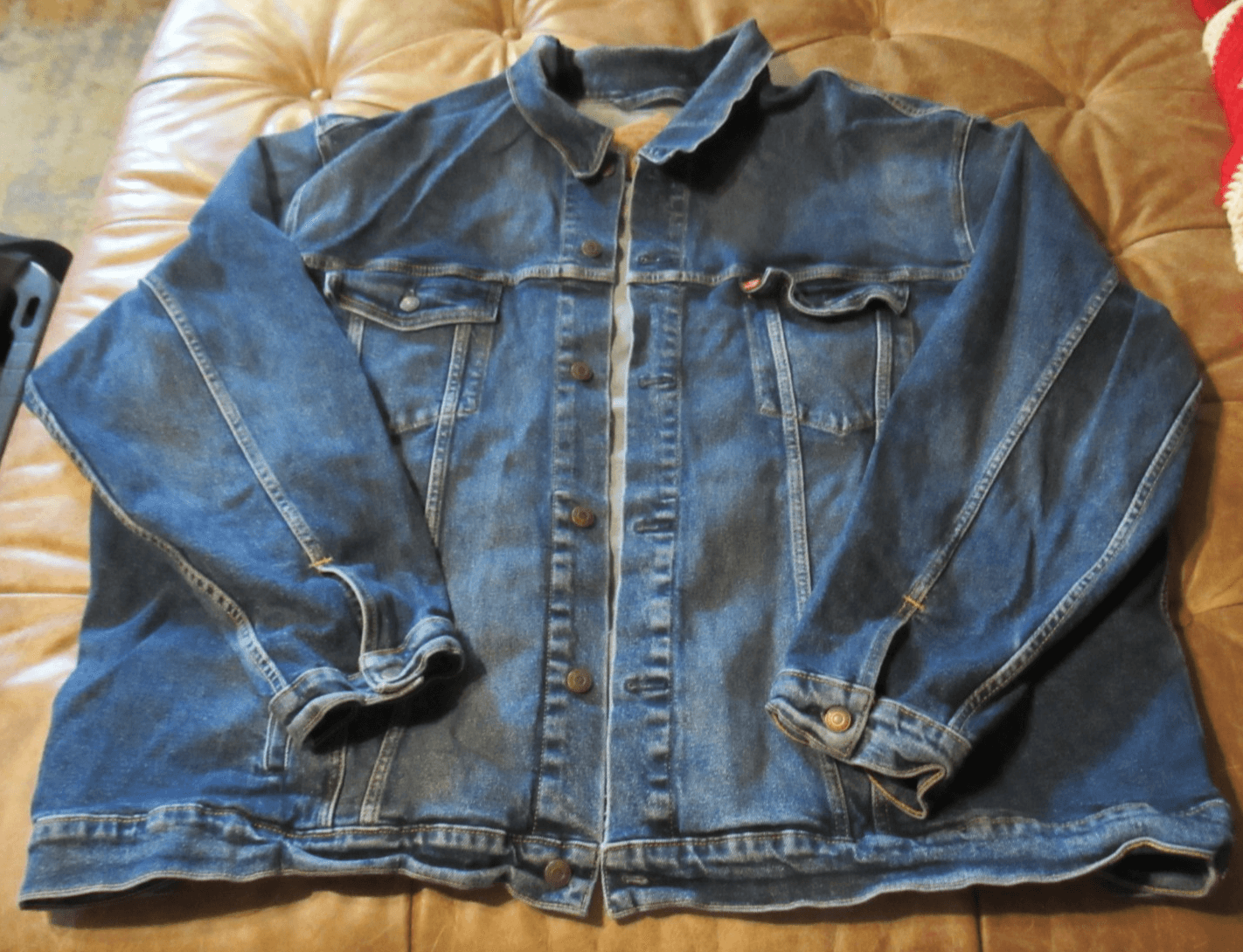 Levis Denim Jacket Mens 5XL Blue Trucker Biker Western Workwear Jacket (I10J)