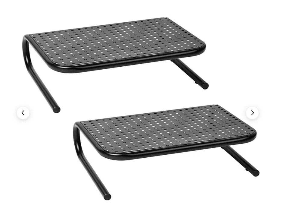 Mind Reader Ventilated Monitor Stand Holds up to 44 lbs Metal, Black 2 Pk R51K