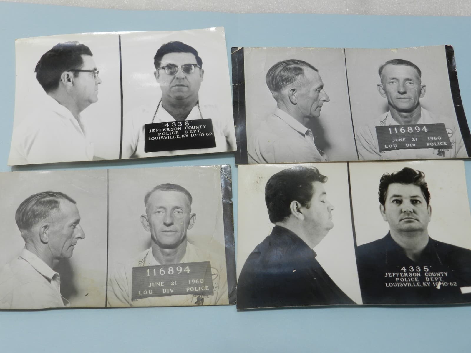 4 - 1960s B/W Booking Mug Shots Original Louisville KY Police Dept C68JJ