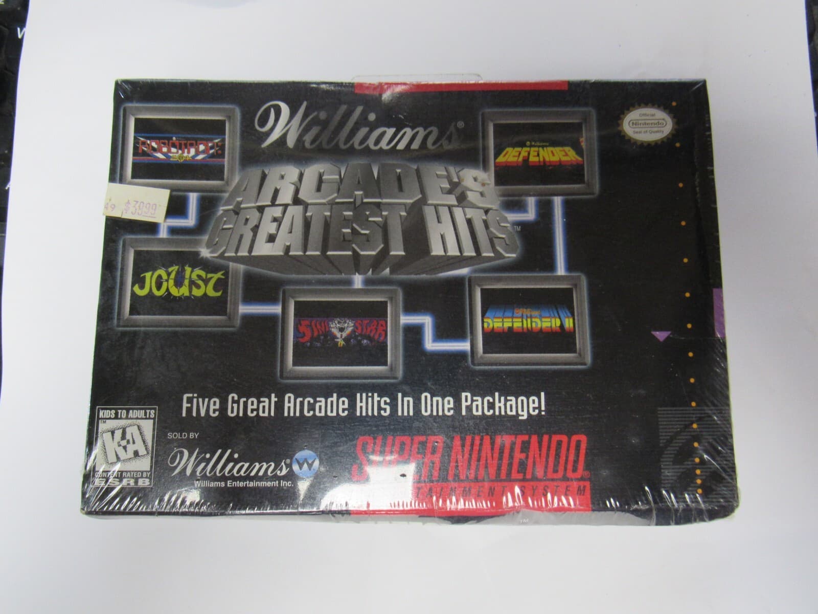 Super Nintendo SNES Williams Arcade's Greatest Hits FACTORY SEALED A88K