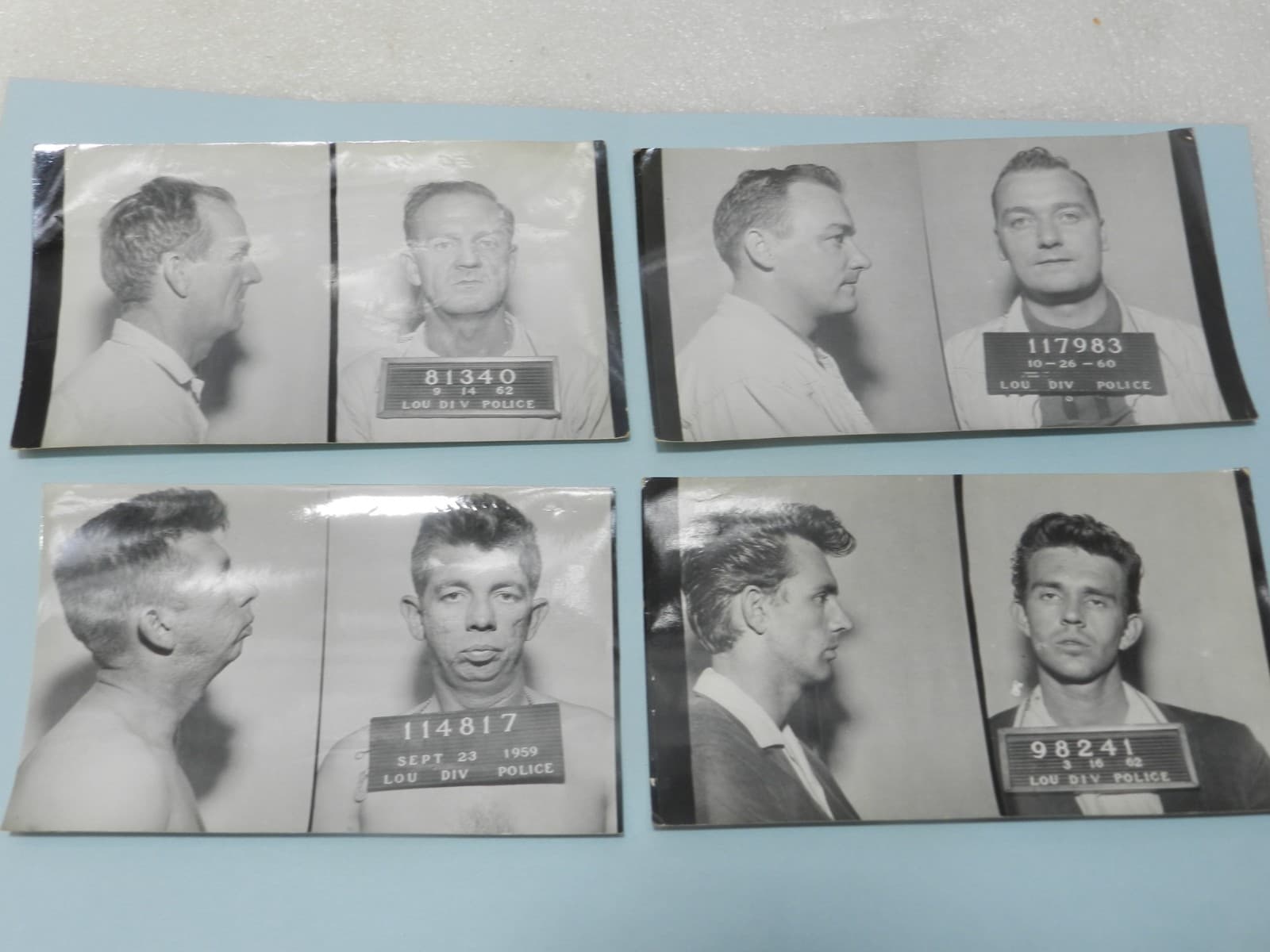 4 - 1950s - 1960s B/W Booking Mug Shots Original Louisville KY Police Dept C65JJ