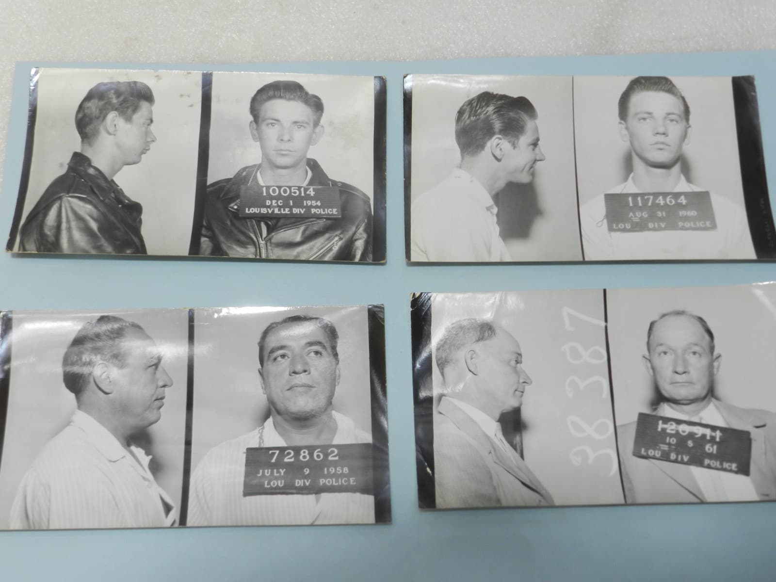 4 - 1950s 1960s B/W Booking Mug Shots Original Louisville KY Police Dept C67JJ