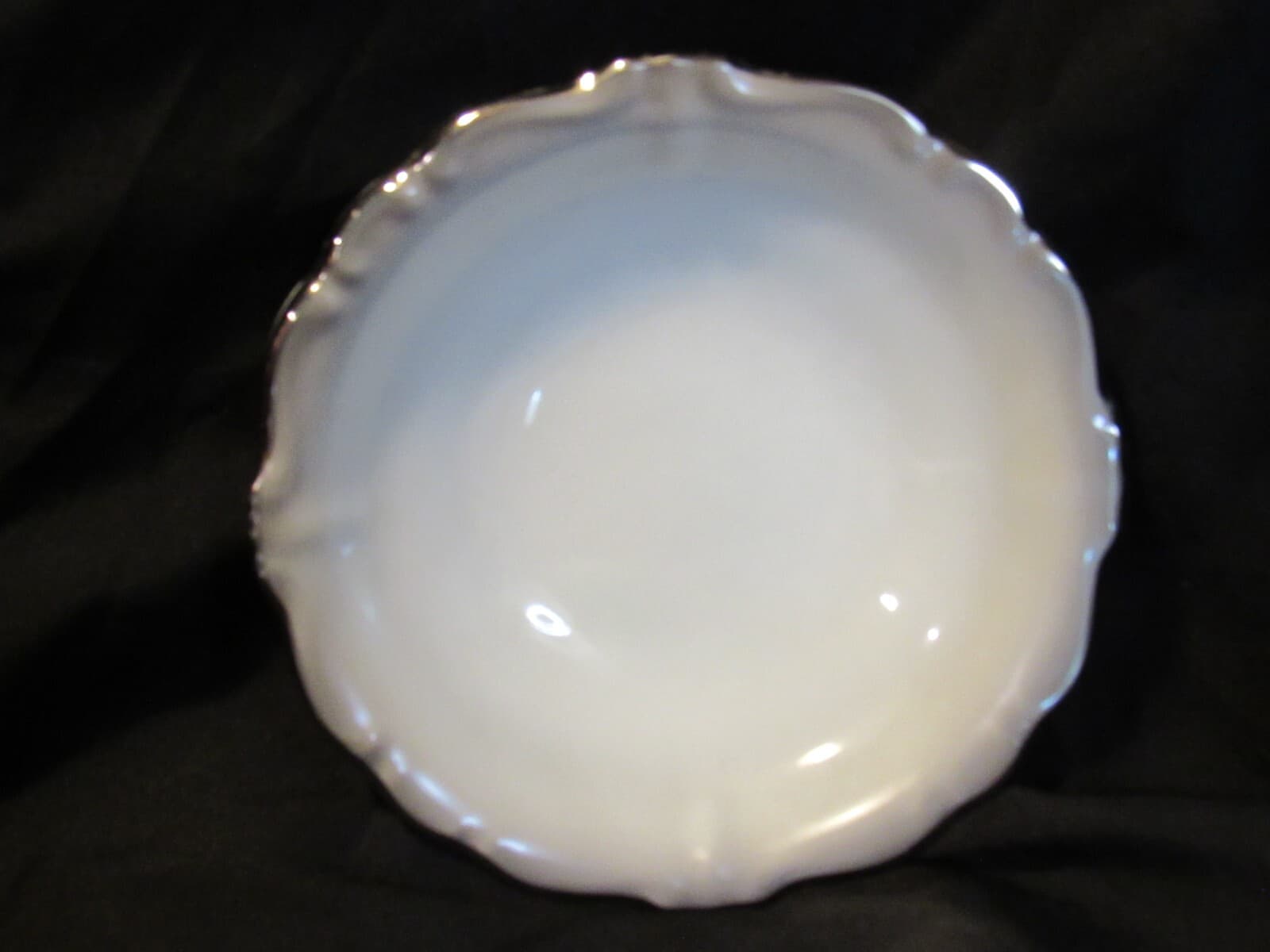 Fruit/Dessert Sauce Bowl Platinum Baroque J HAVILAND White Gray w Silver trim