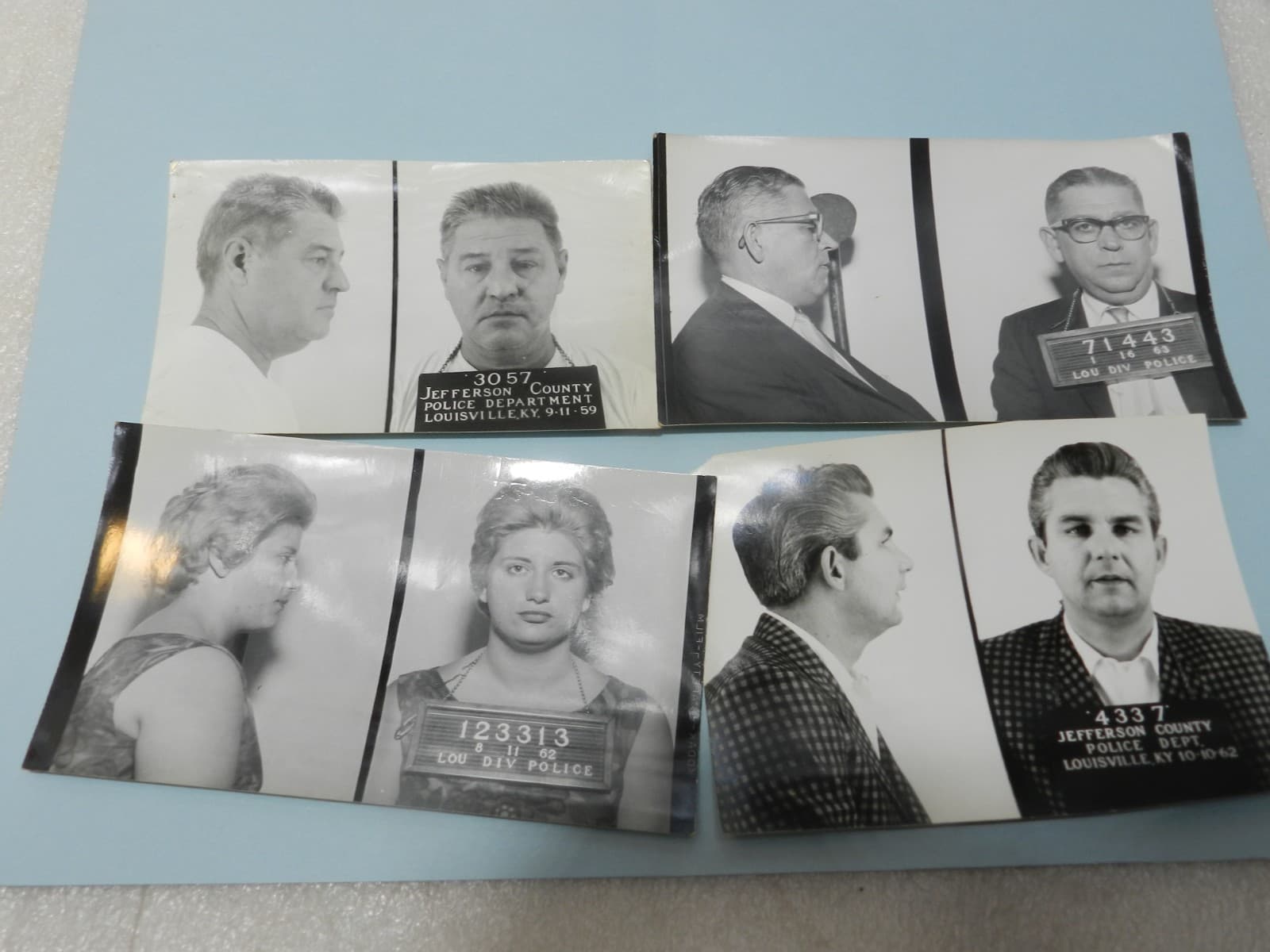 4 - 1950s 1960s B/W Booking Mug Shots Original Louisville KY Police Dept C69JJ