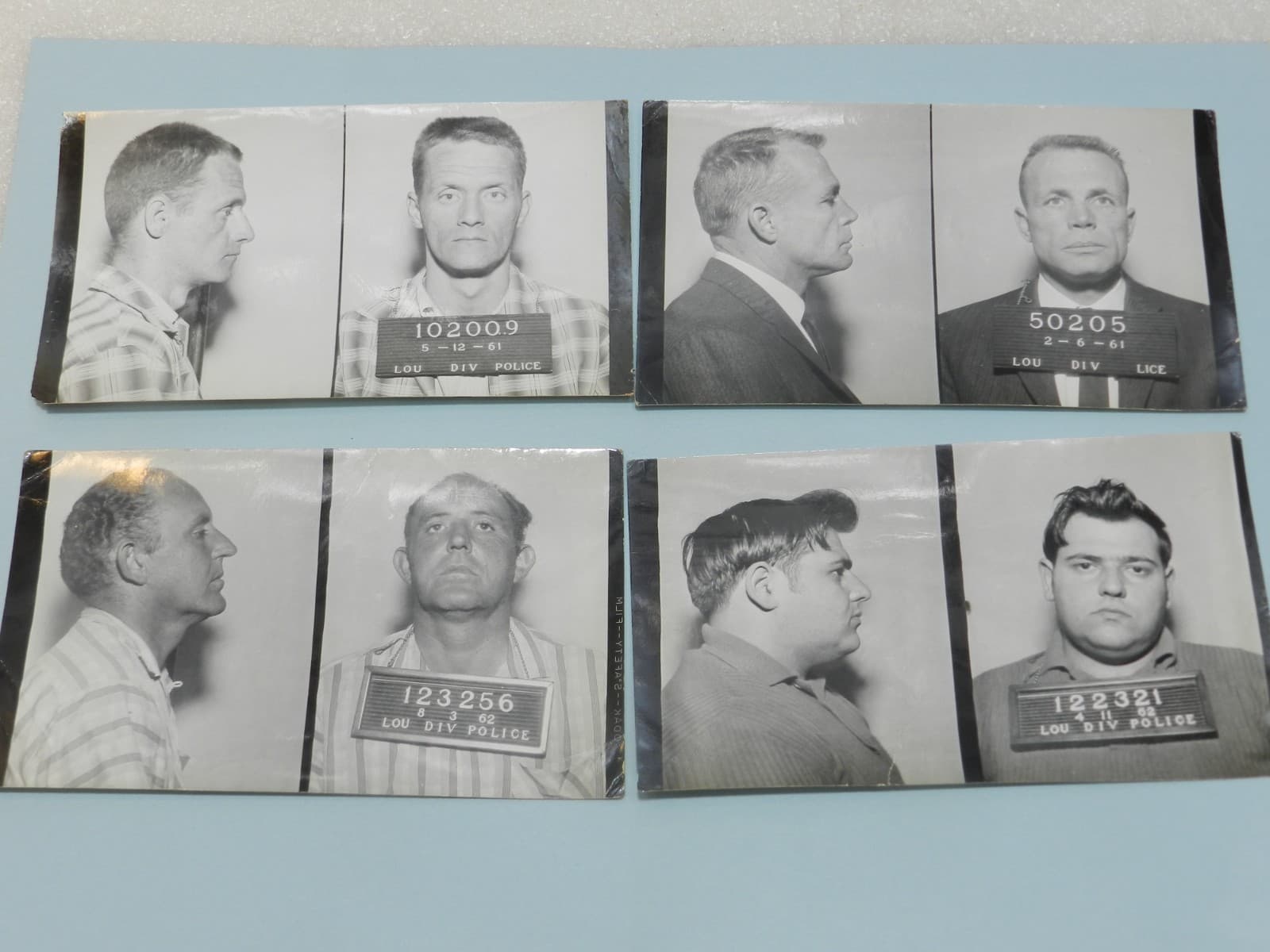 4 - 1960s B/W Booking Mug Shots Original Louisville KY Police Dept C71JJ