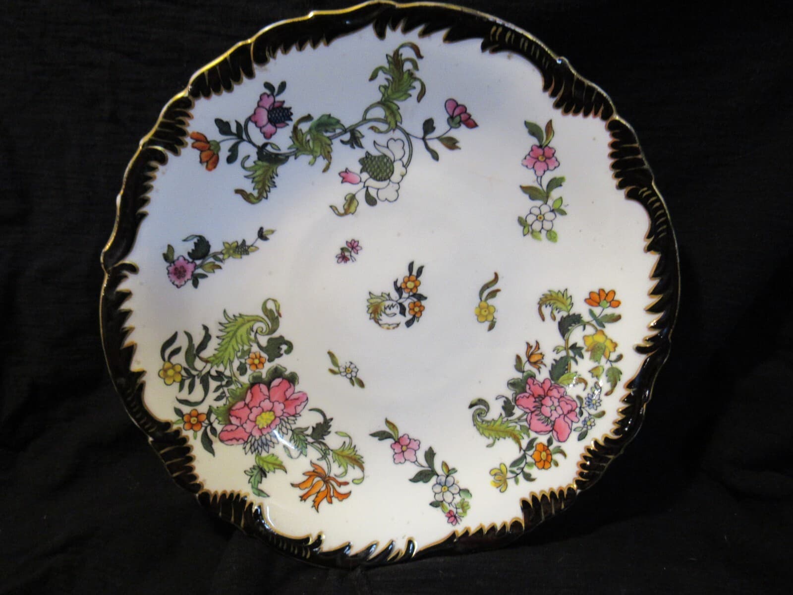 Coalport Hand Painted Floral Raised Scalloped Edge Serving Plate Bowl Footed U53