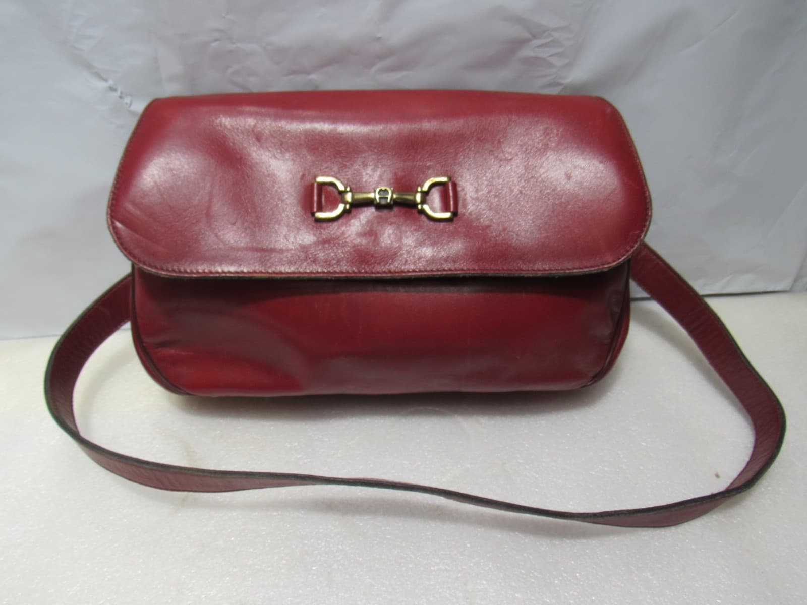 Vintage Etienne Aigner Leather Shoulder Bag Flap Handbag Studded Back (W58J)