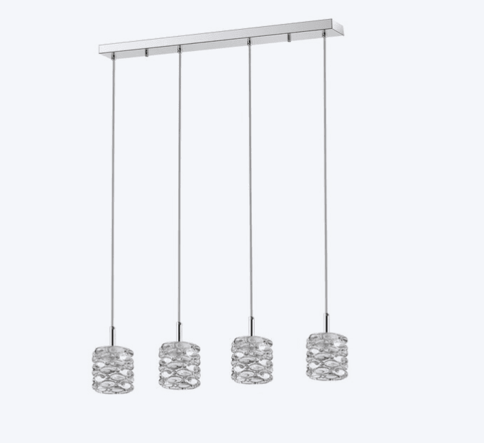 SAFAVIEH PND6011A Gannen 4-Light Adjustable Chrome and Clear (Y51K)