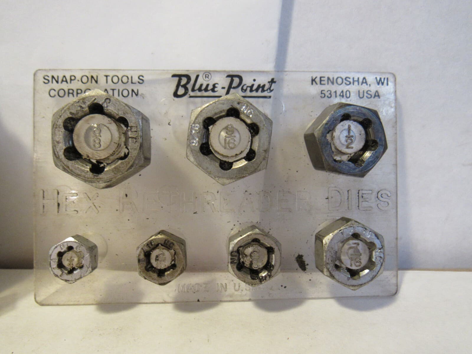 Blue Point Snap On Hex Nut Size Dies ReThreader Coarse Threads 1/4"-5/8" i66KD