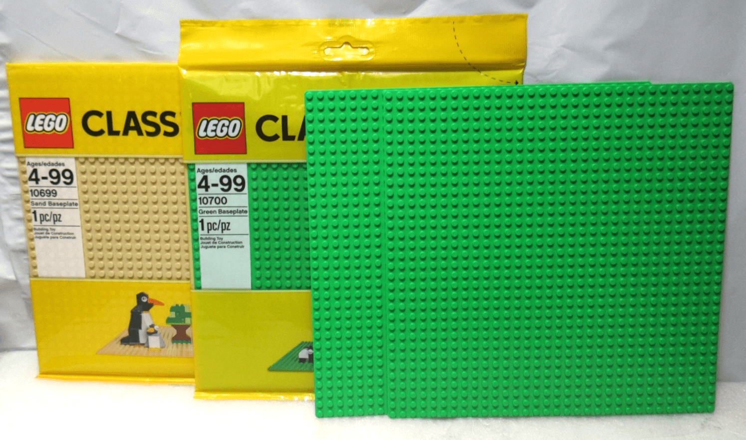 4 LEGO 10699 & 10700 Classic - Sand & Green Baseplates - 32 x 32 (G23J)