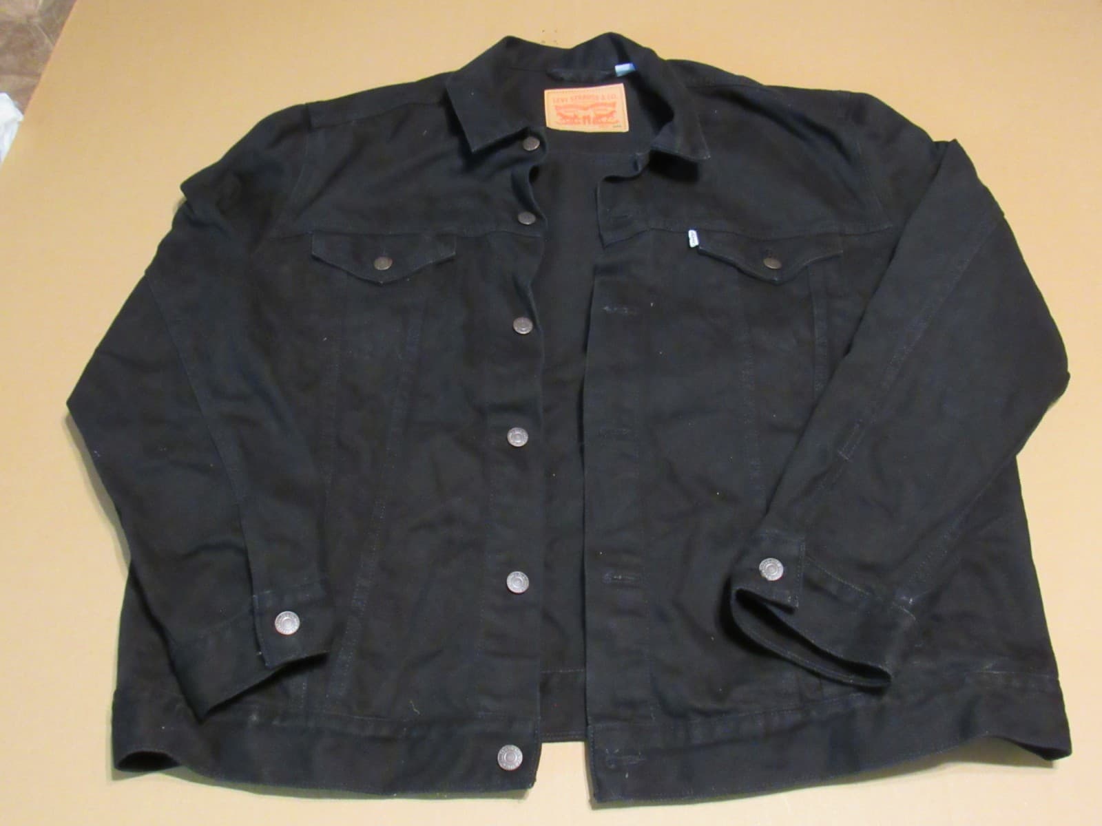 Levi’s Dark Black Denim Jacket Trucker Size XXL 2X Mens 72335-0013 (T82JJ)