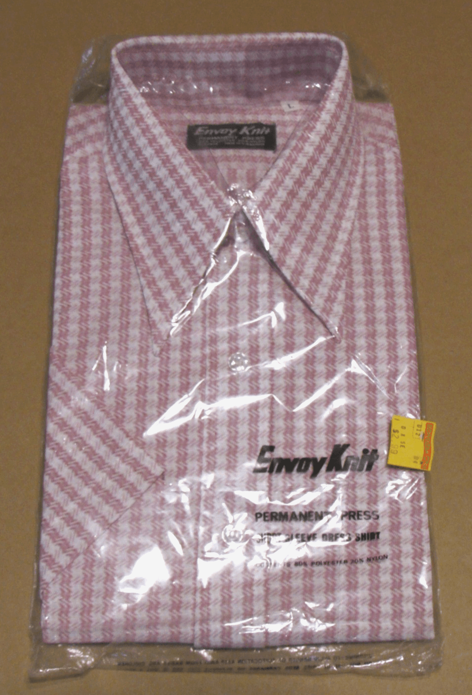 New Vintage 70s Envoy Knit Dress Shirt Sheer Button Up Short Sleeve Large T92JJ