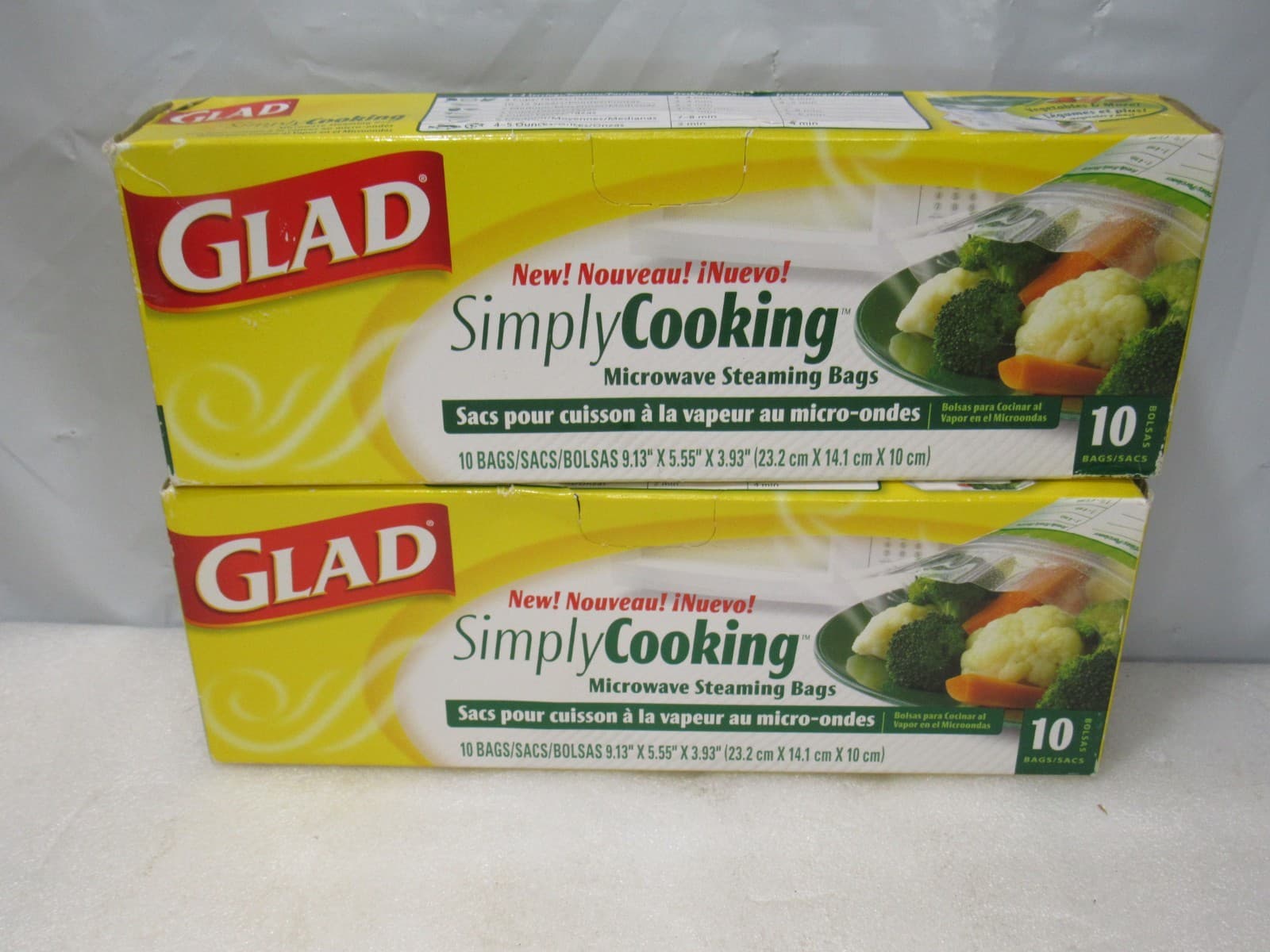 Glad Simply Cooking Microwave Steaming Bags 2 Boxes 20 Bags Total (G26J)
