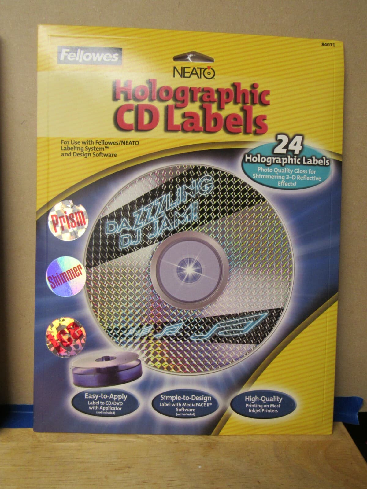 Fellowes Neato CD/DVD Holographic CD Labels 24 Labels #84071 (K)