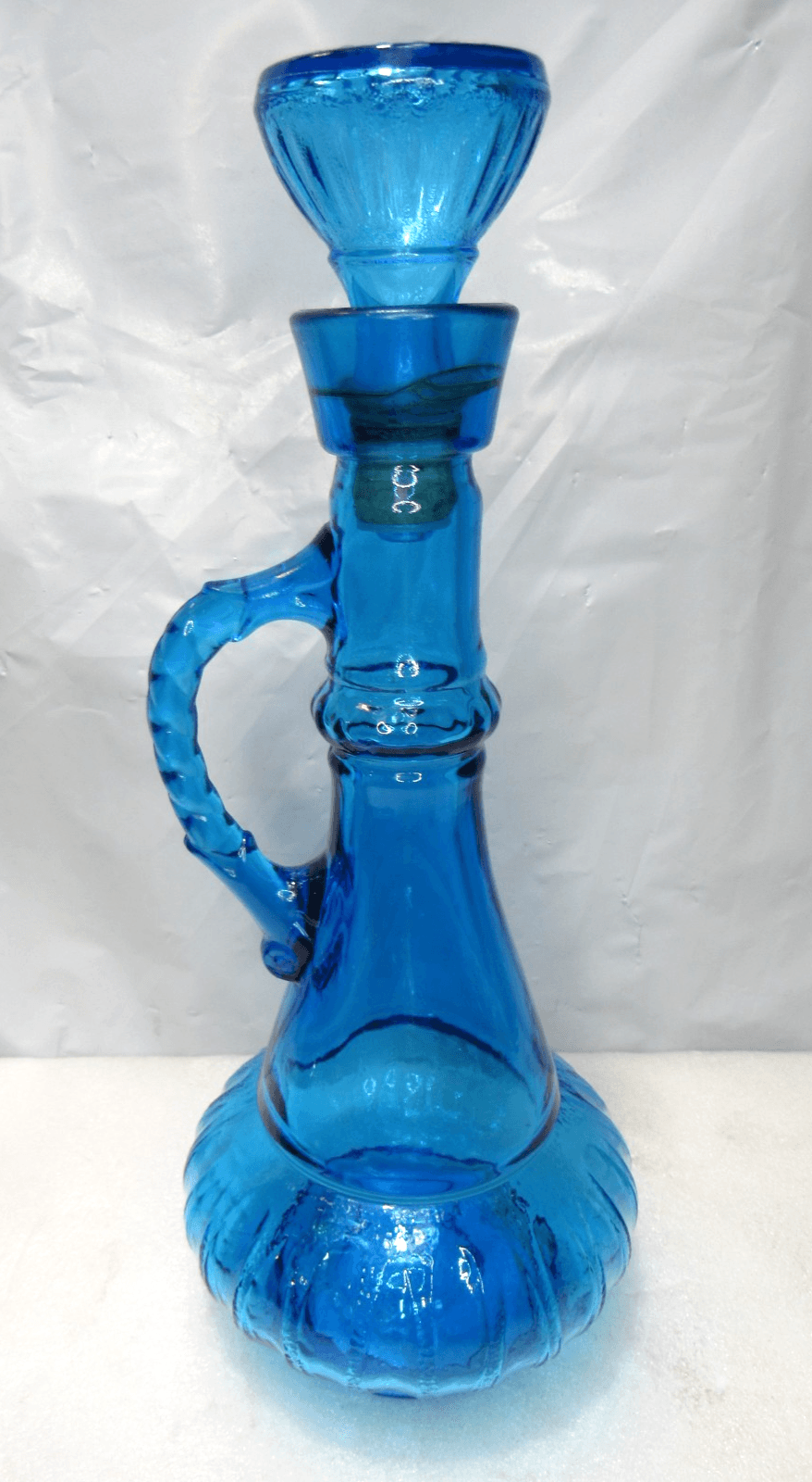 Vintage Cobalt Blue Glass Jim Beam Liquor KY DRB-230 Bottle Decanter (G28J)