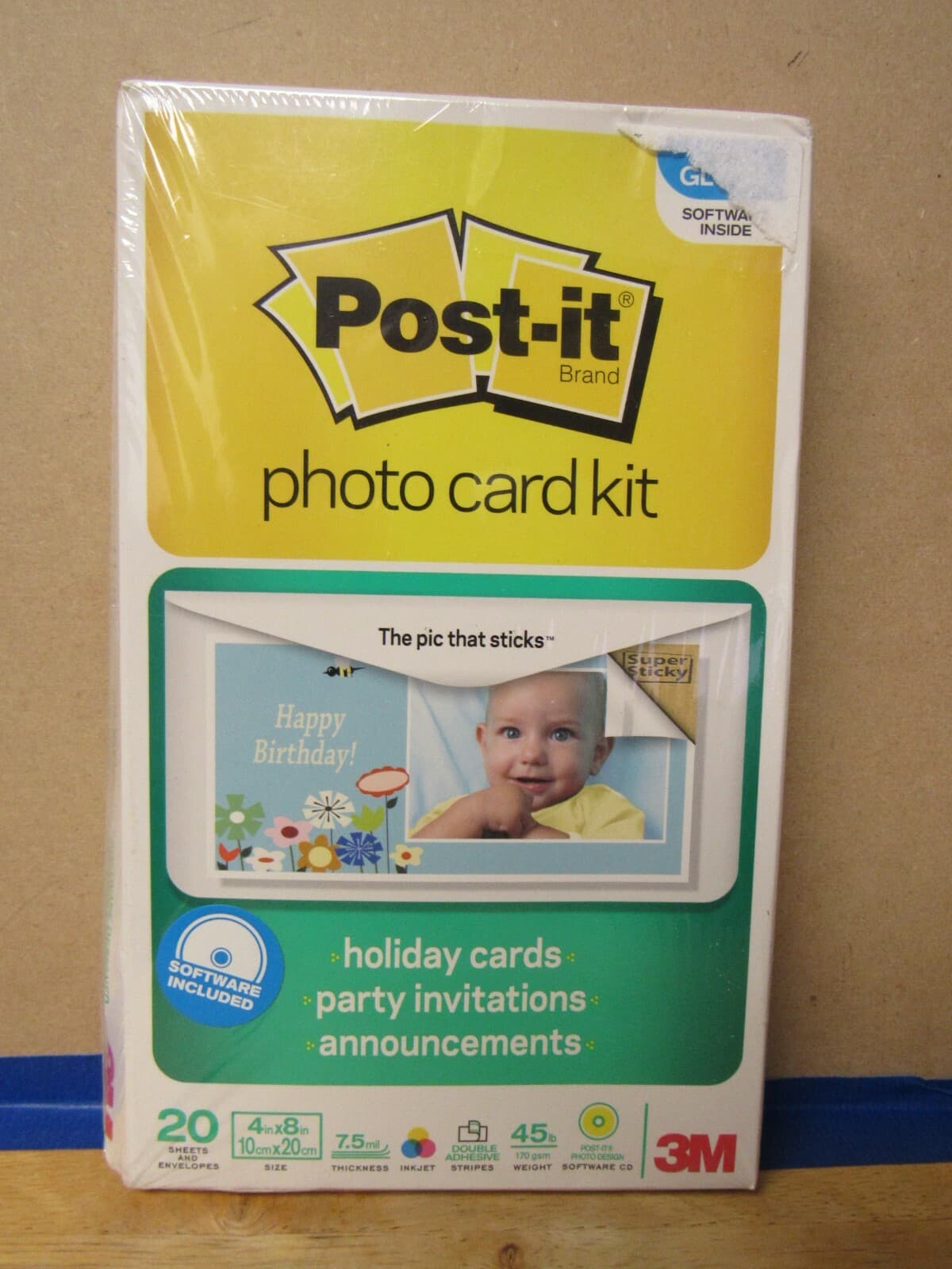 POST IT Photo Card Kit Holiday Cards Party Invitations 20 Sheets & Envelopes (K)