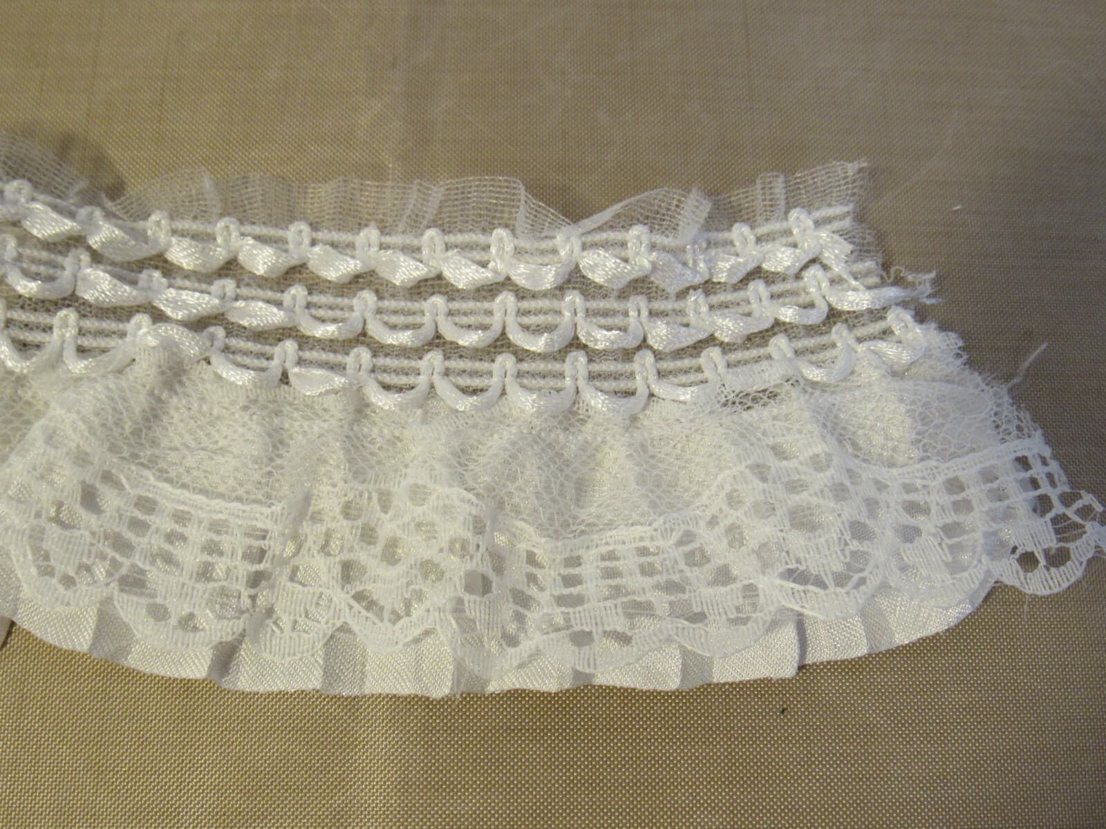 10 Yards 3" White Lace Pleated Ruffle Trim Ribbon DIY Wedding Dress Sewing W60J