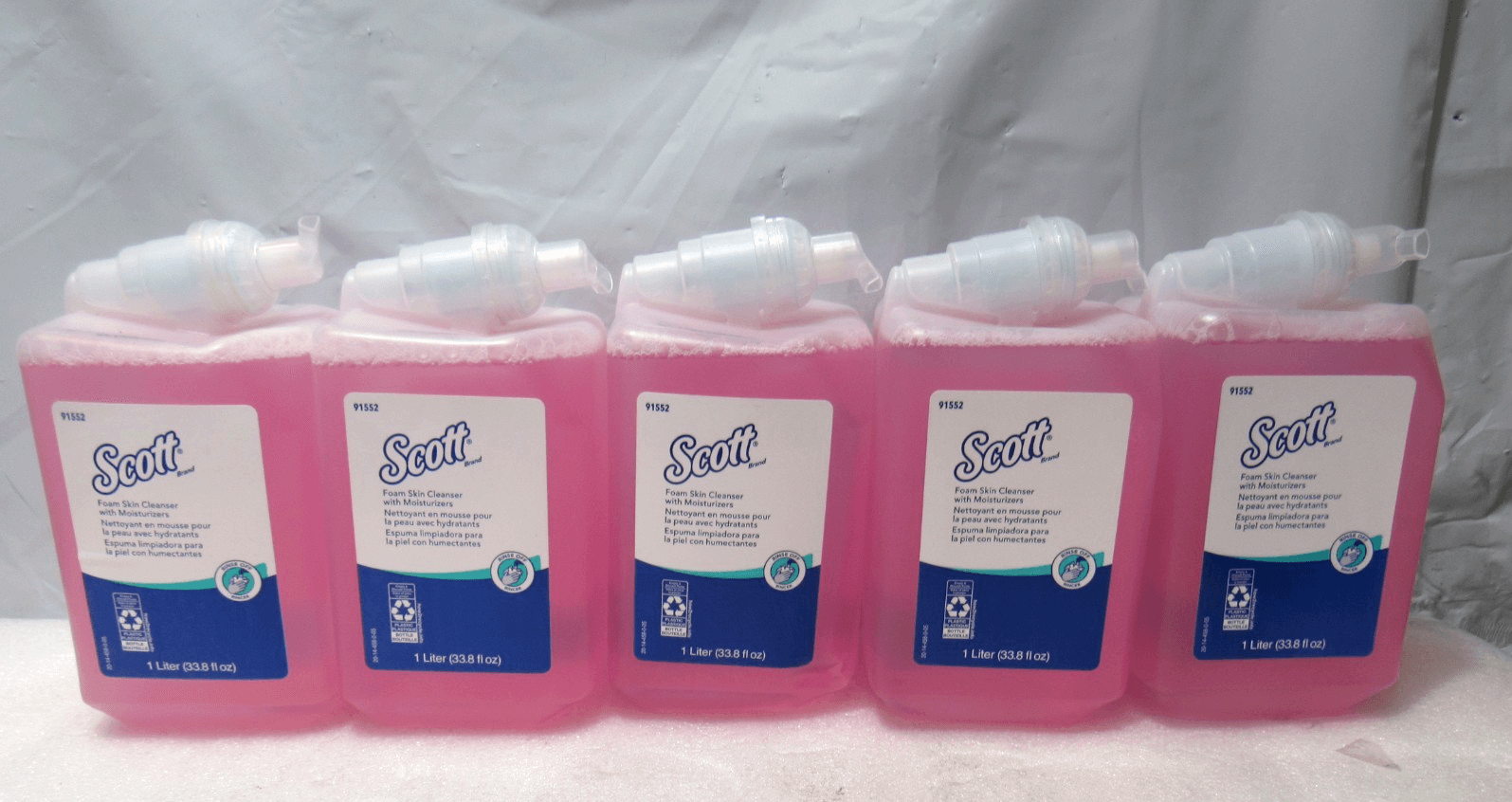 5 Refills Scott Foam Skin Cleanser with Moisturizers 1 Liter Refills (G34K)