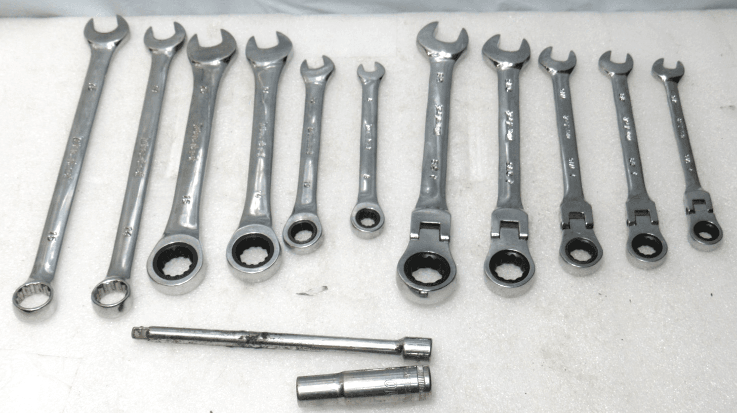 13 PC DURALAST SAE & mm COMBINATION WRENCH Flex Head Ratchet Mixed Set (J42K)