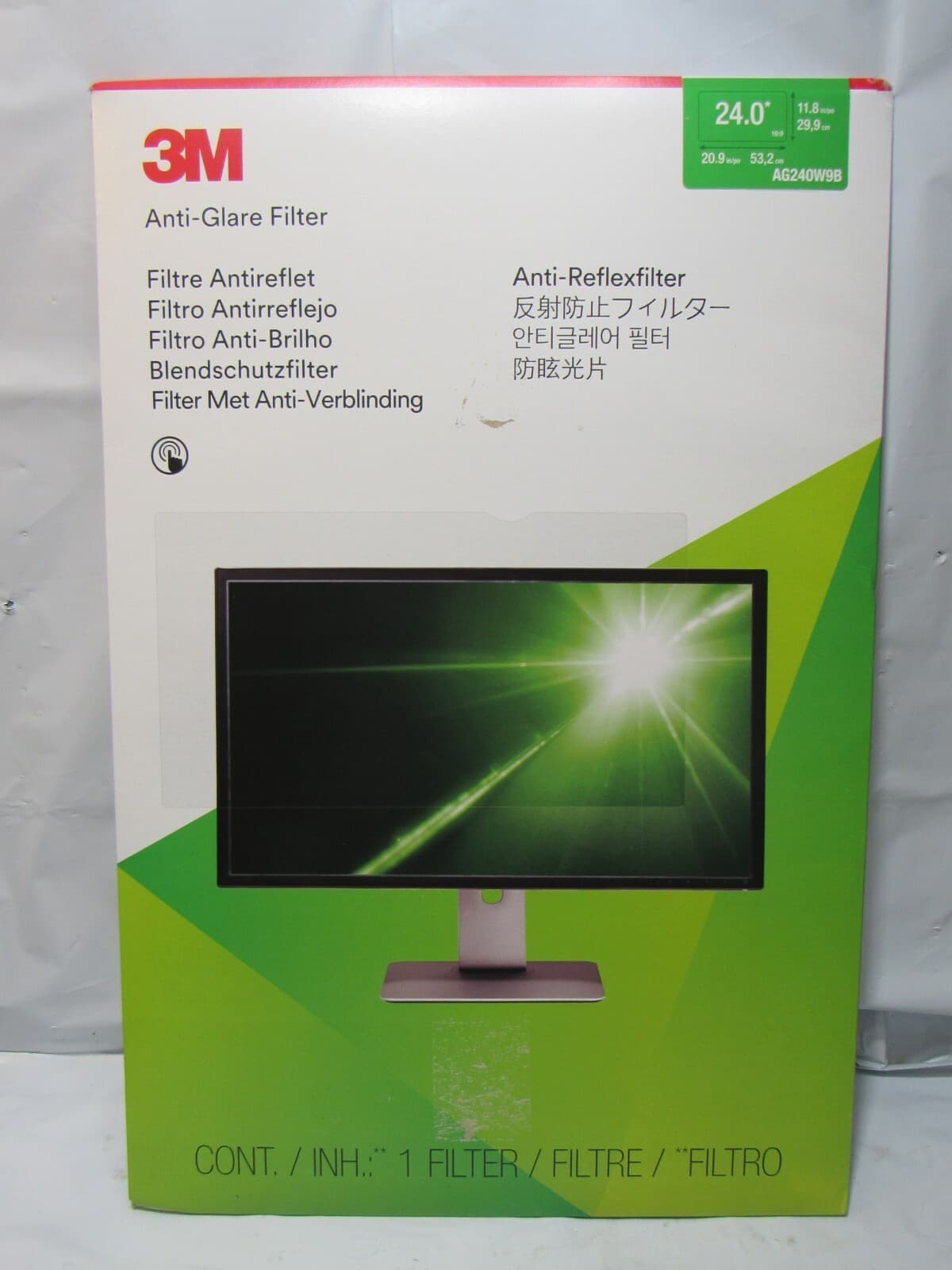 3M™ Anti-Glare Screen Filter for Monitors, 24" Widescreen (16:9), AG240W9B R64K