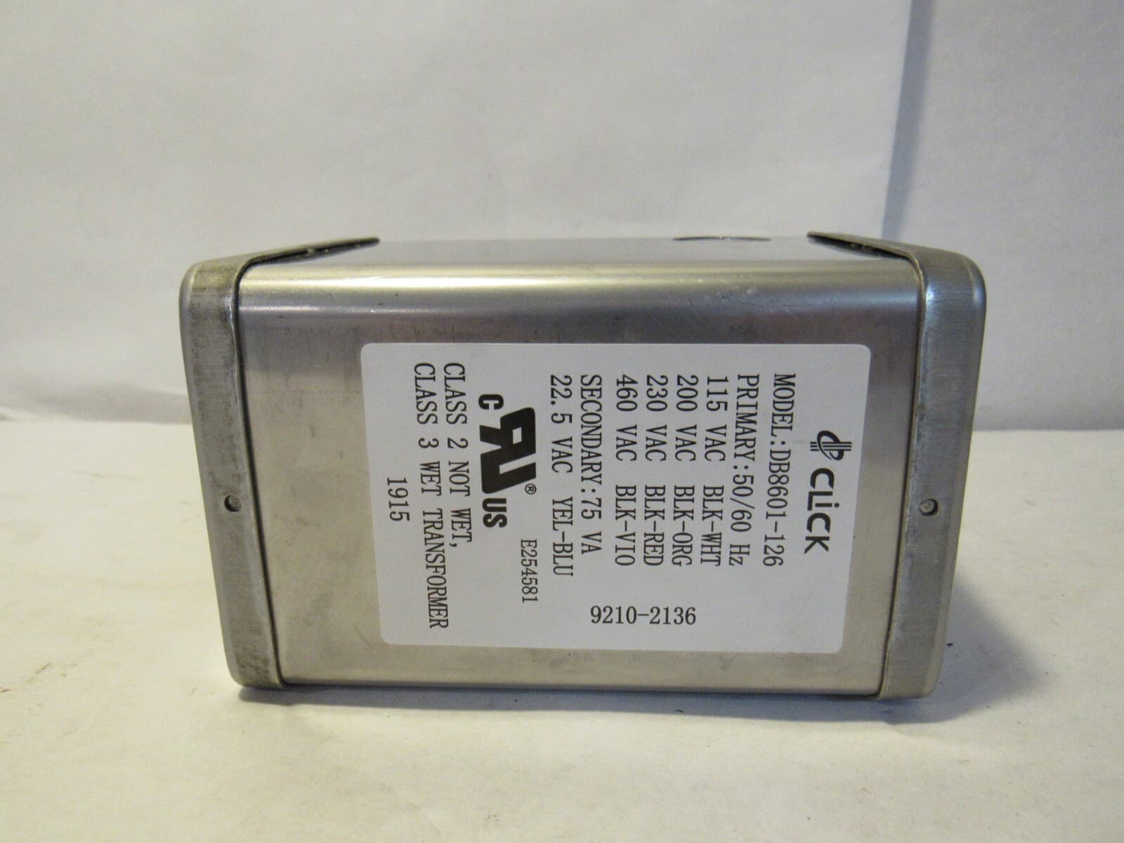 Transformer Class 2 INPUT 460V 50/60Hz Class 3 Wet Transformer DB8601-126 N69K