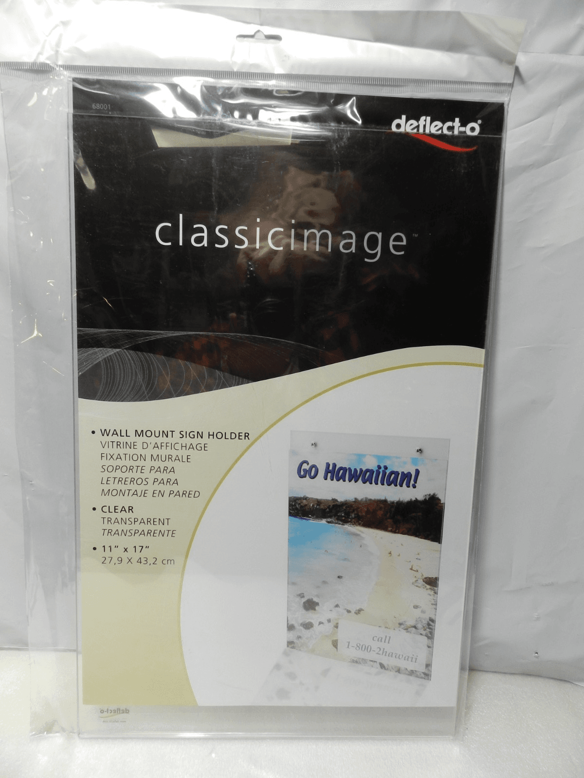 Deflecto Image Document Holder 11" x 17" Vertical Wall Mounted Clear Plastic B34