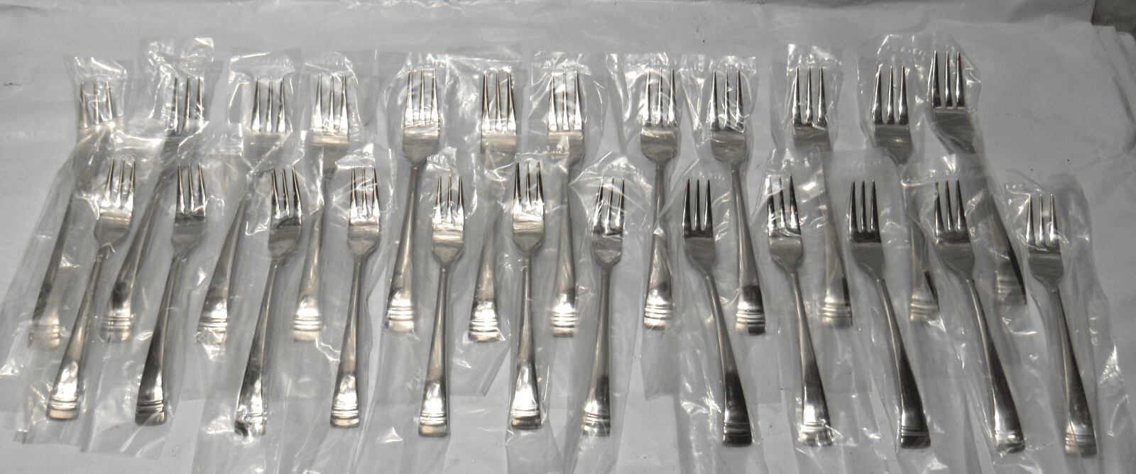 24 LENOX 18/10 Stainless URBANE 6 1/4" and 5 1/4" Cocktail / Dessert Forks (P30