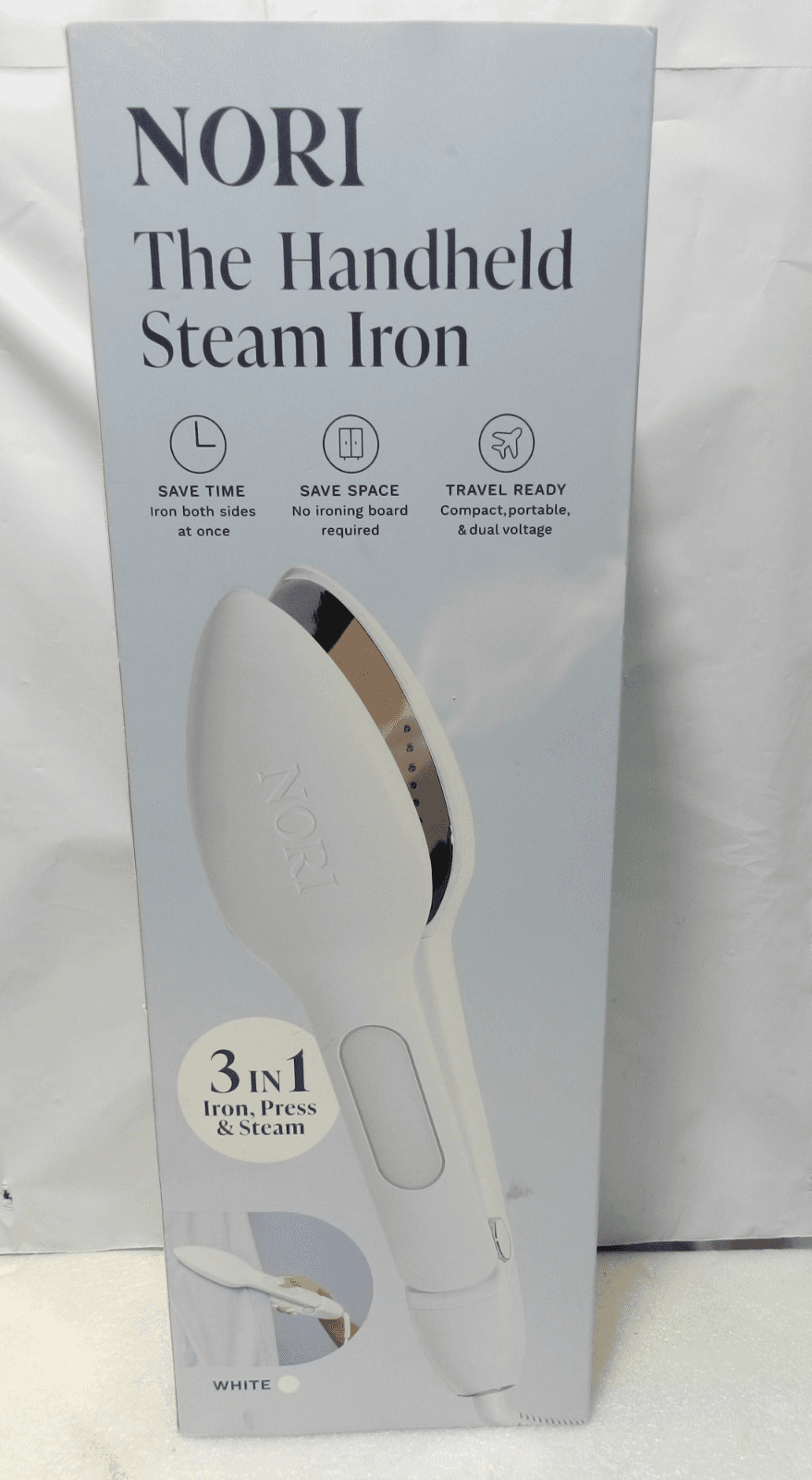 Nori Press Handheld Steam Iron - White 3 in 1 Iron - Press - Steam Portable Y64K
