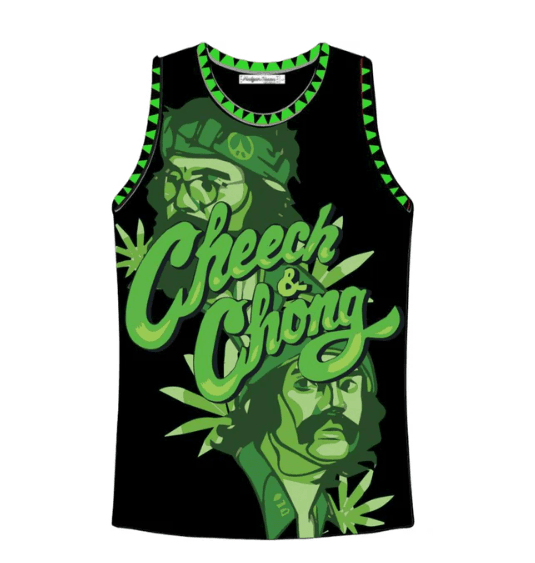 Headgear Classics Cheech and Chong Black Basketball Mens Tank Jersey XL (W75K)