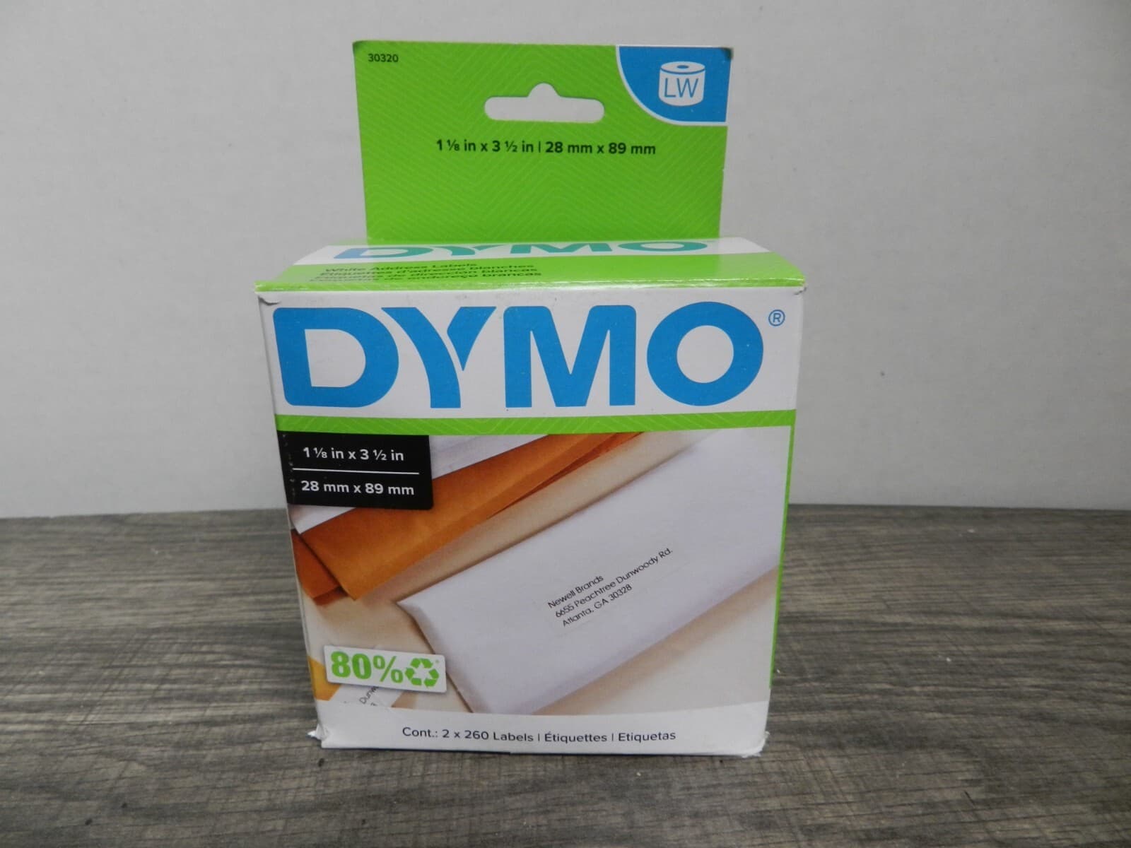 DYMO 30320 Direct Thermal Address Labels (1-1/8" x 3-1/2") (2) Rolls of 260 B87K