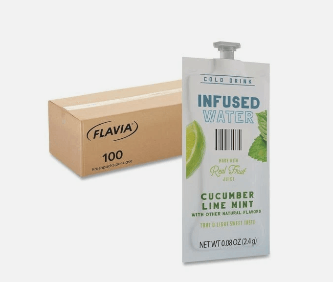 Flavia Cucumber Lime Mint Infused Water Freshpack, 100/Carton 10/25 Y69K