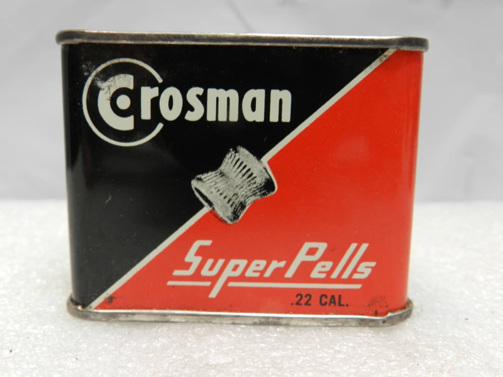 Vintage Crosman 22 Cal Super Pells FULL Antique Advertising Tin (G46S)