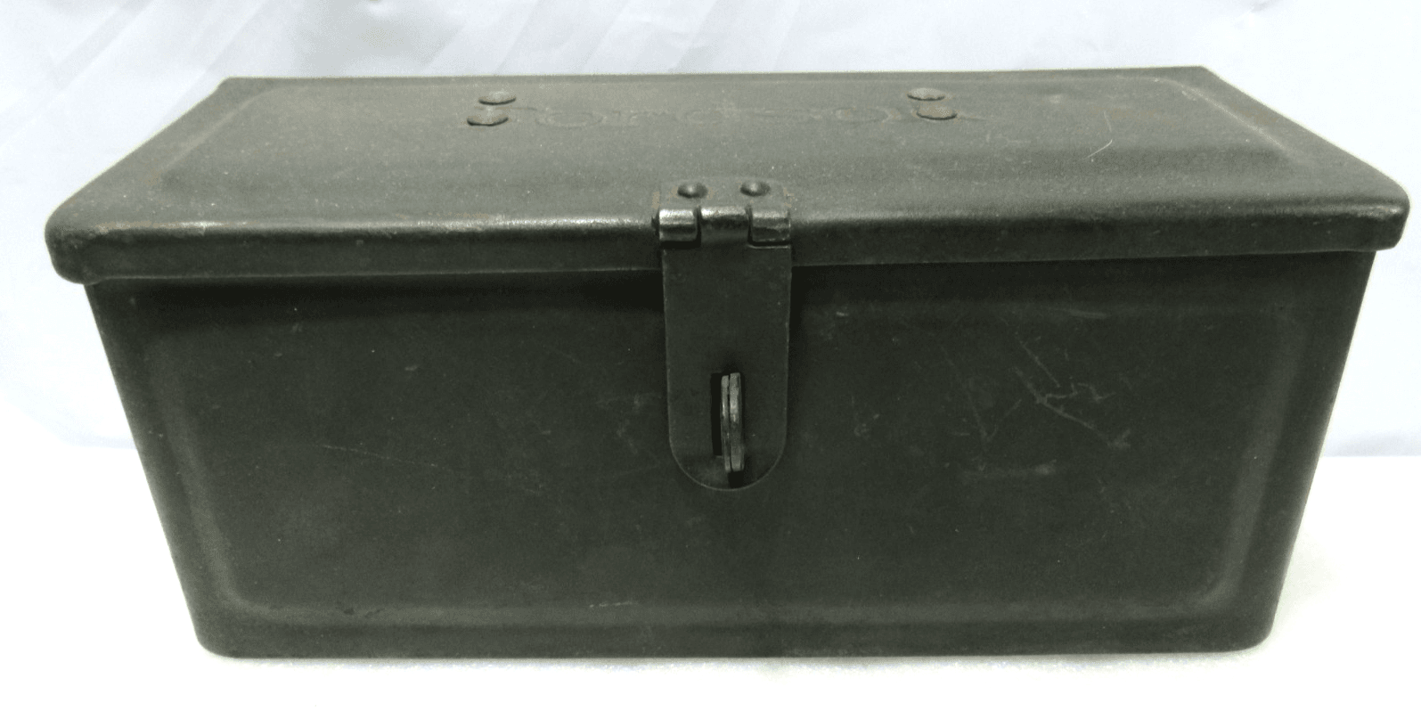 Vintage Antique Original Embossed Green Fordson Tractor Tool Box (F12JJ)