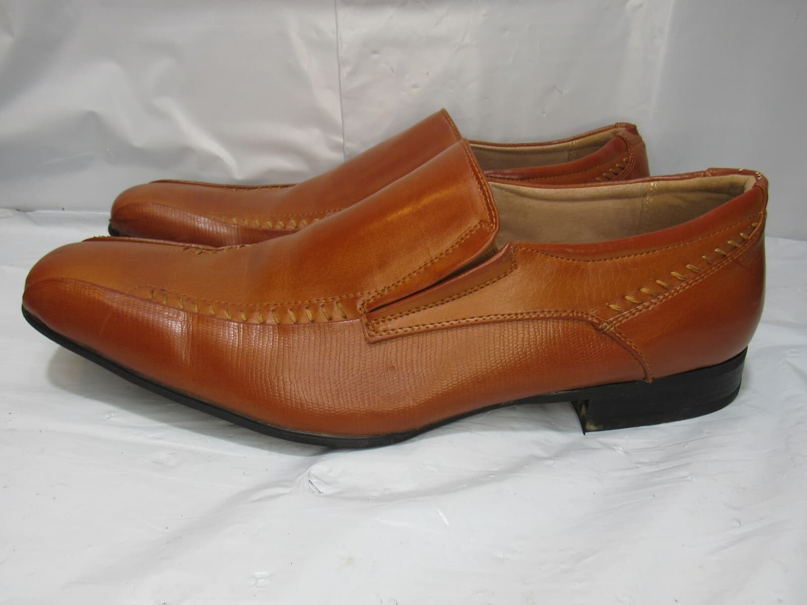 Bruno Marc Men Gordon Leather Classic Dress Shoe Slip On Size 14 brown (P61K
