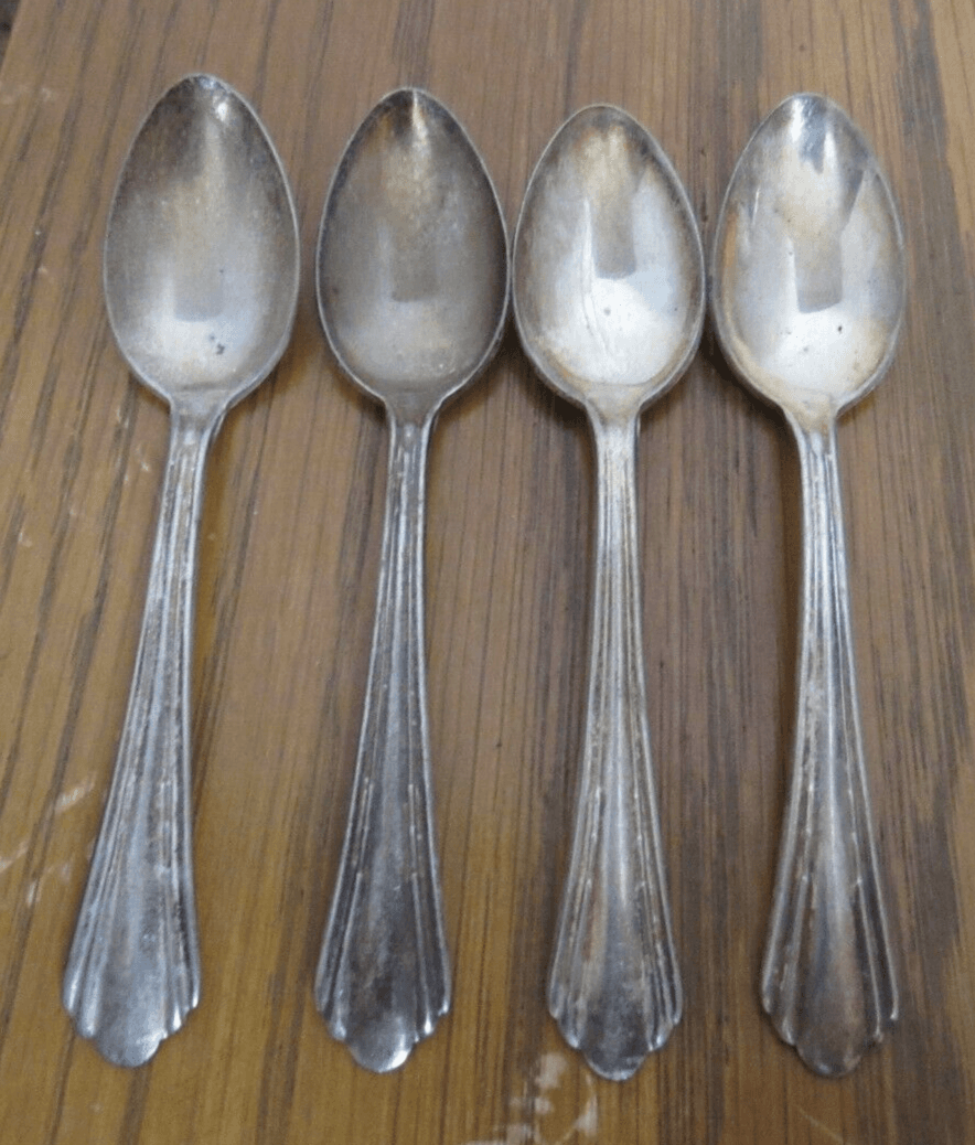 4 Racebrook 1937 LYNBROOK 4 Salt Baby Teaspoon Spoons G31K