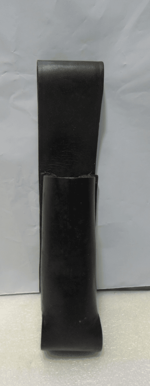 Vintage Black Leather Police Duty Expandable Baton Holder / Flashlight (W94JJ)