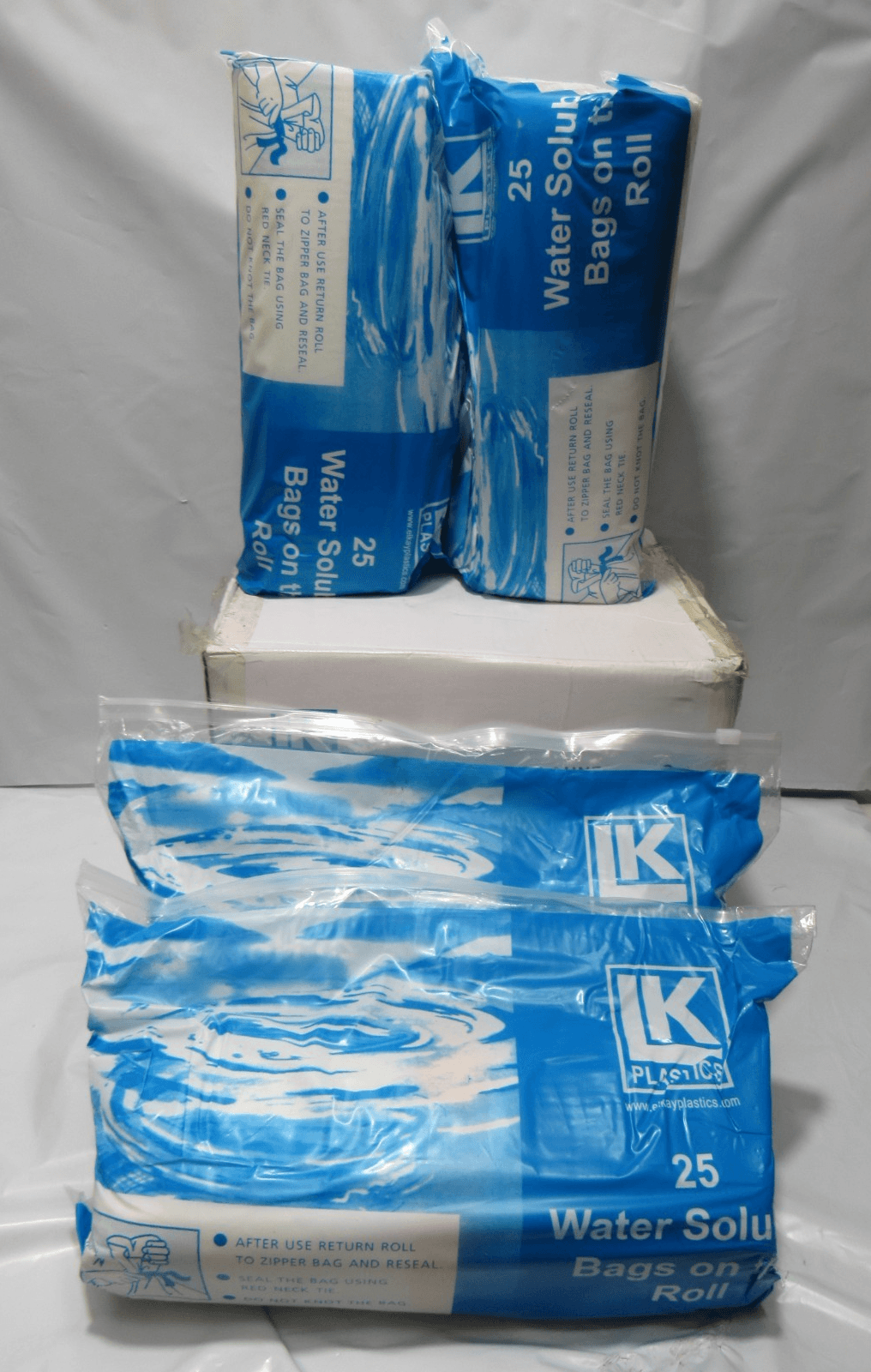 Box of 100 Hot Water Soluble Laundry Bags Clear 36” x 39” WSB3639 (S53K)
